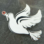 Dove Brooch with Poppy