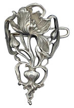 French Art Nouveau Poppy Flower Scarf Brooch